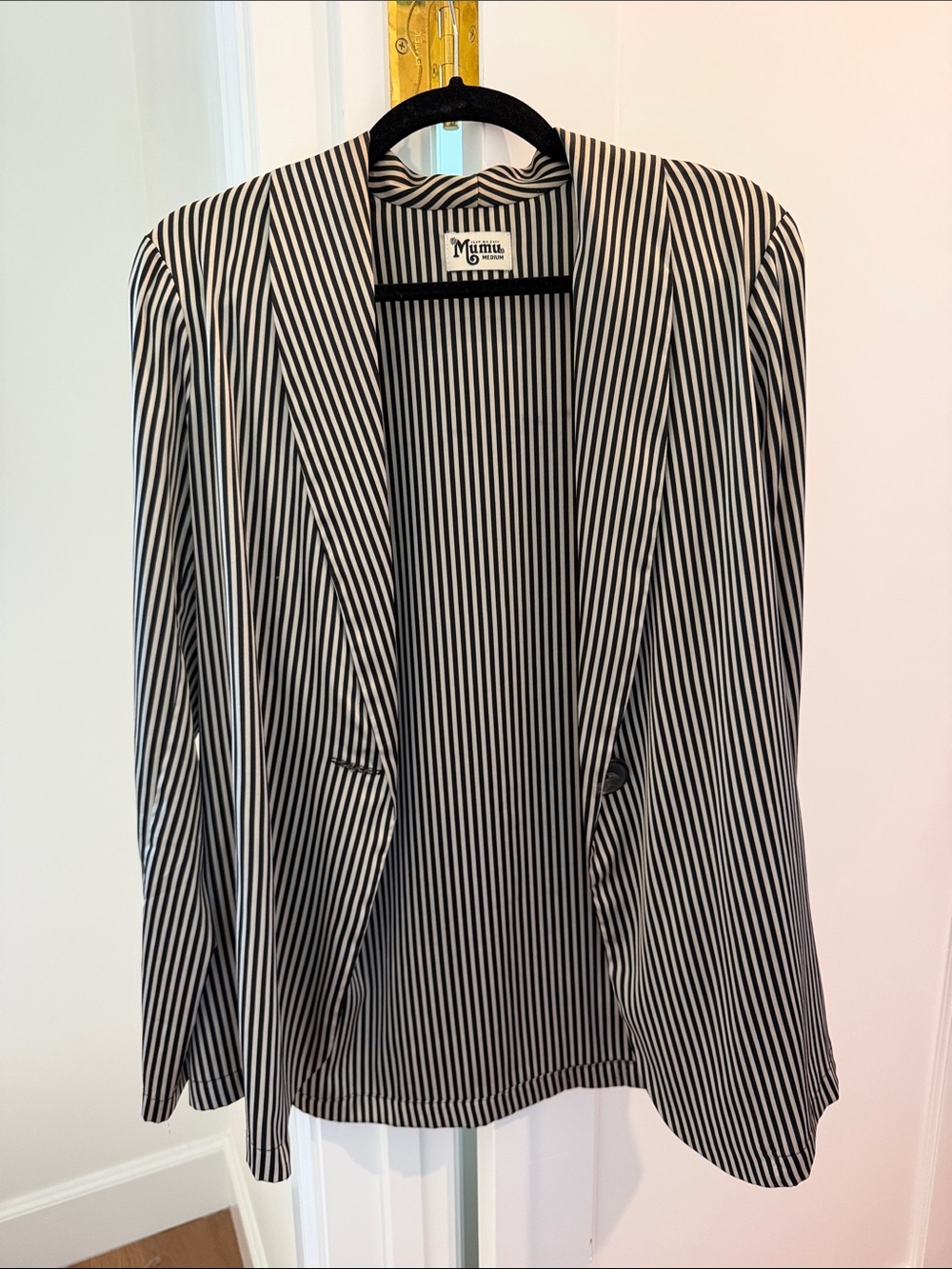 Show Me Your MuMu Black & White Striped Blazer